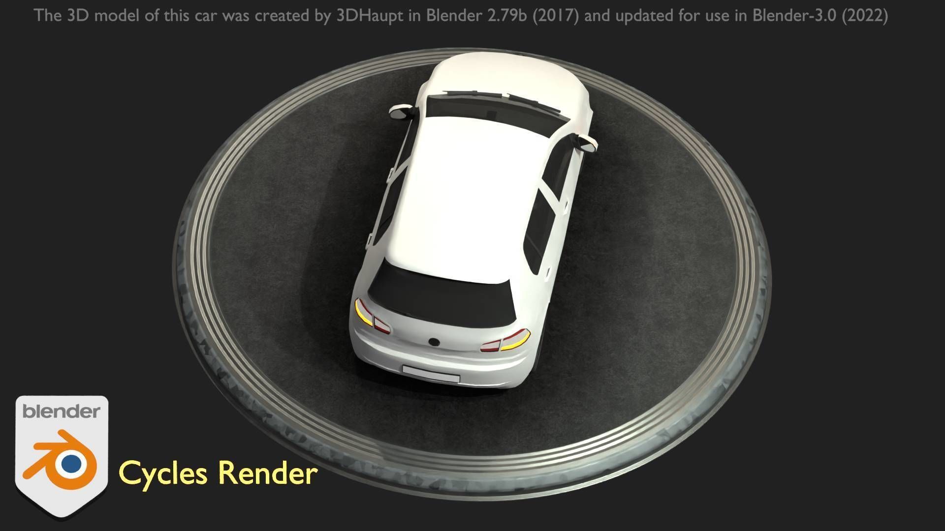 City Car 15 Compact Class Type-C White Low-poly 3D model_93