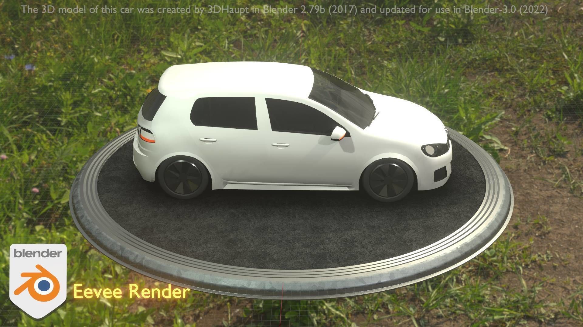 City Car 15 Compact Class Type-C White Low-poly 3D model_9