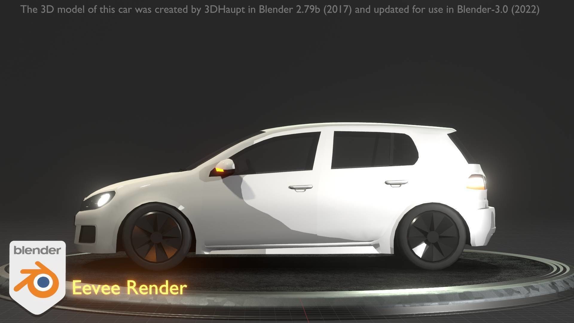 City Car 15 Compact Class Type-C White Low-poly 3D model_77