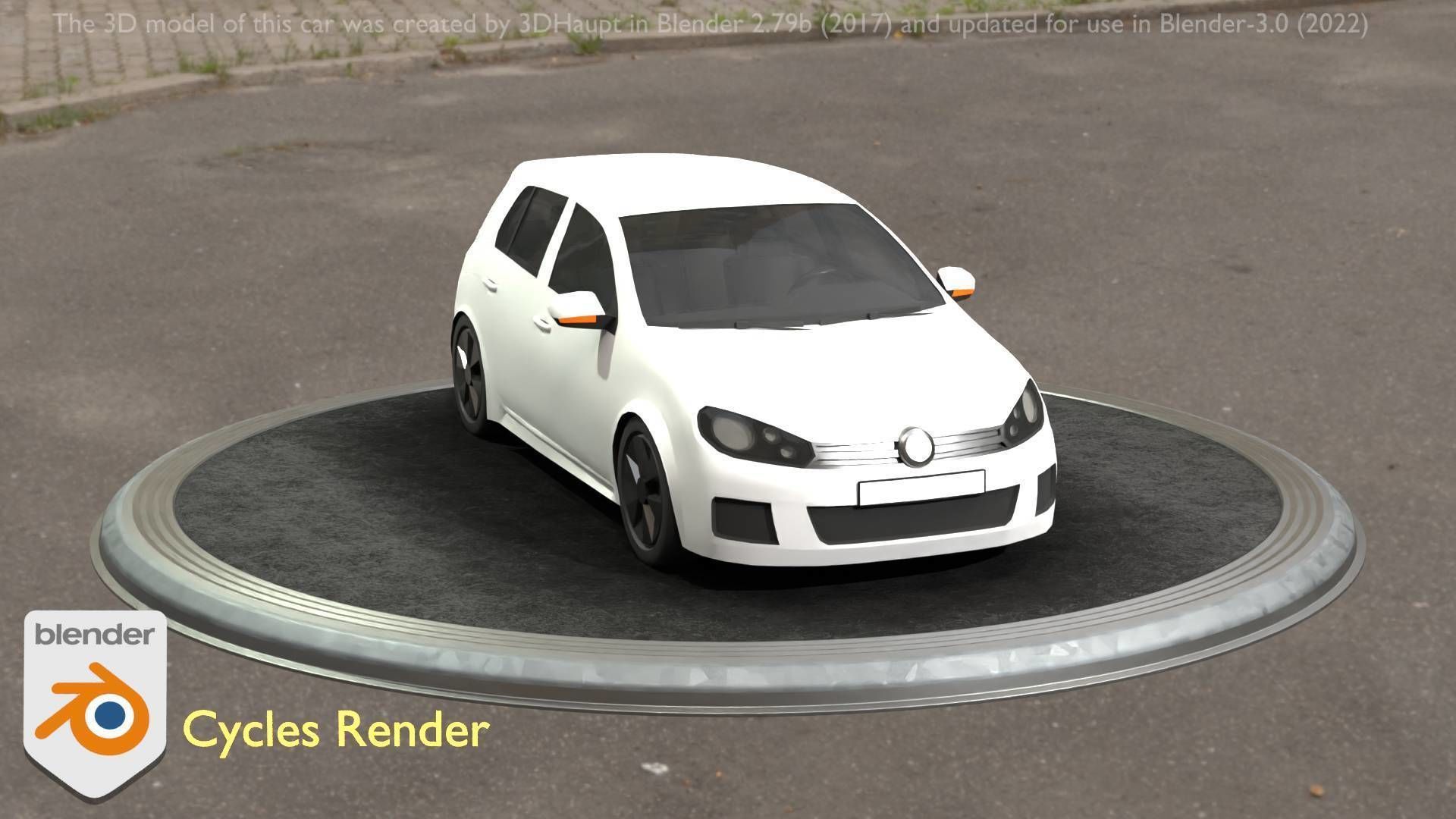 City Car 15 Compact Class Type-C White Low-poly 3D model_74