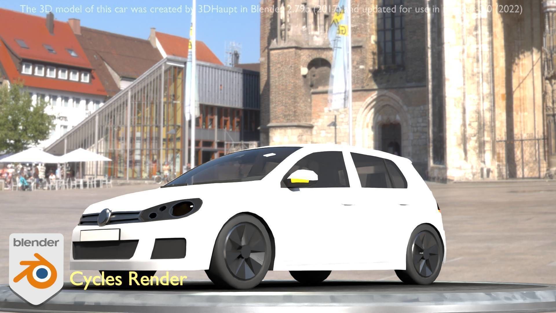 City Car 15 Compact Class Type-C White Low-poly 3D model_30