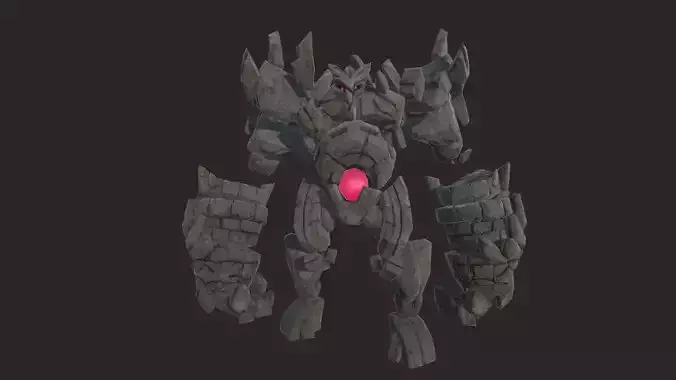 Guardian Golems Low-poly 3D model