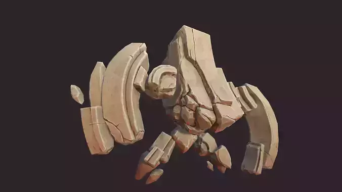Stone Golems Low-poly 3D model