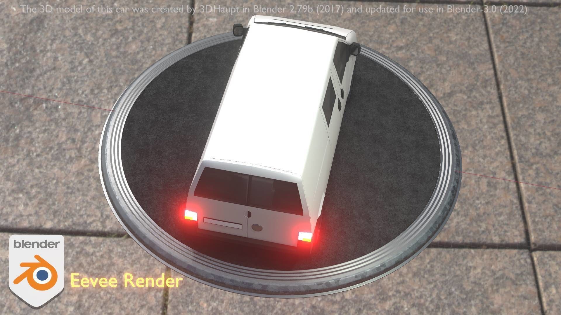 City Car 16 Utility Vehicles Van Type-C White  Low-poly 3D model_50