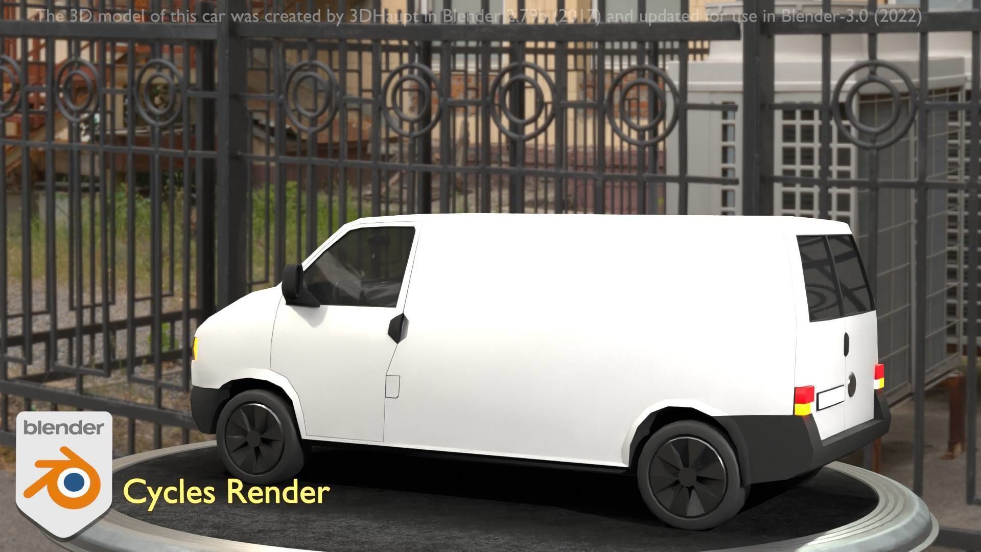 City Car 16 Utility Vehicles Van Type-C White  Low-poly 3D model_61
