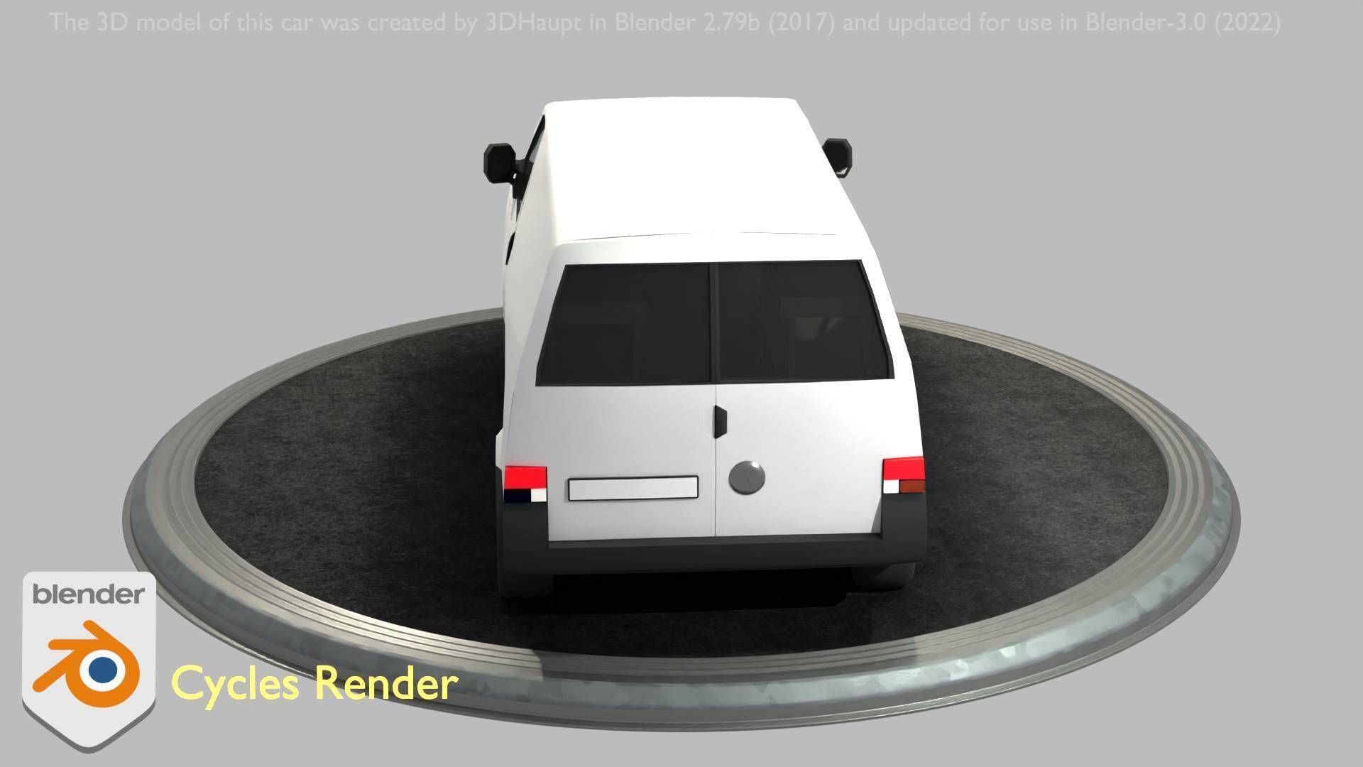 City Car 16 Utility Vehicles Van Type-C White  Low-poly 3D model_34
