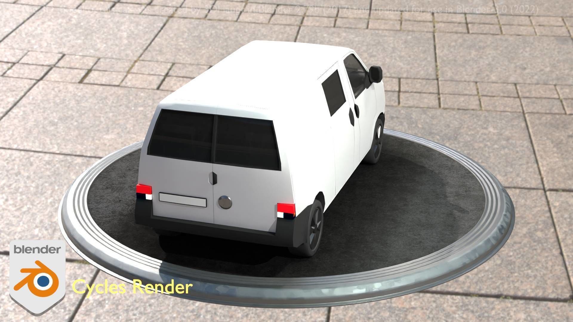 City Car 16 Utility Vehicles Van Type-C White  Low-poly 3D model_78
