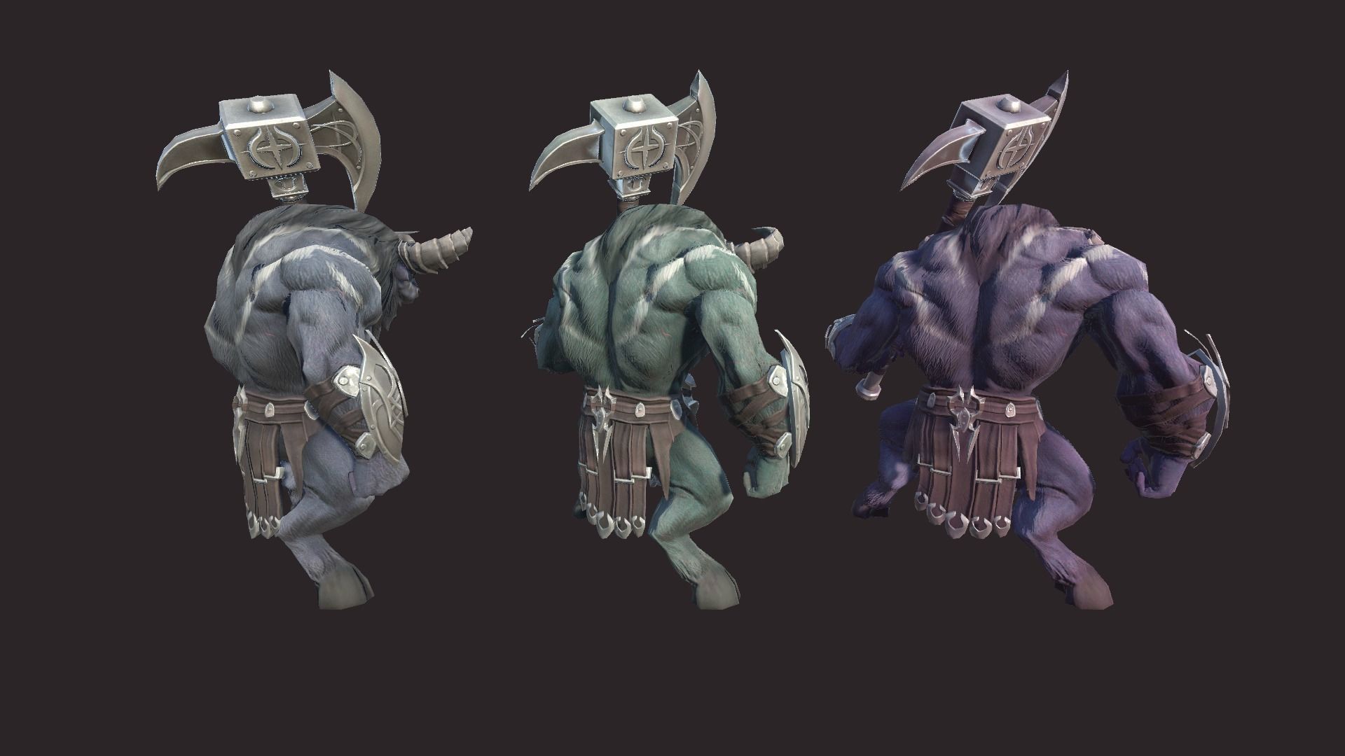 Minotaurs armored monster Low-poly 3D model_8