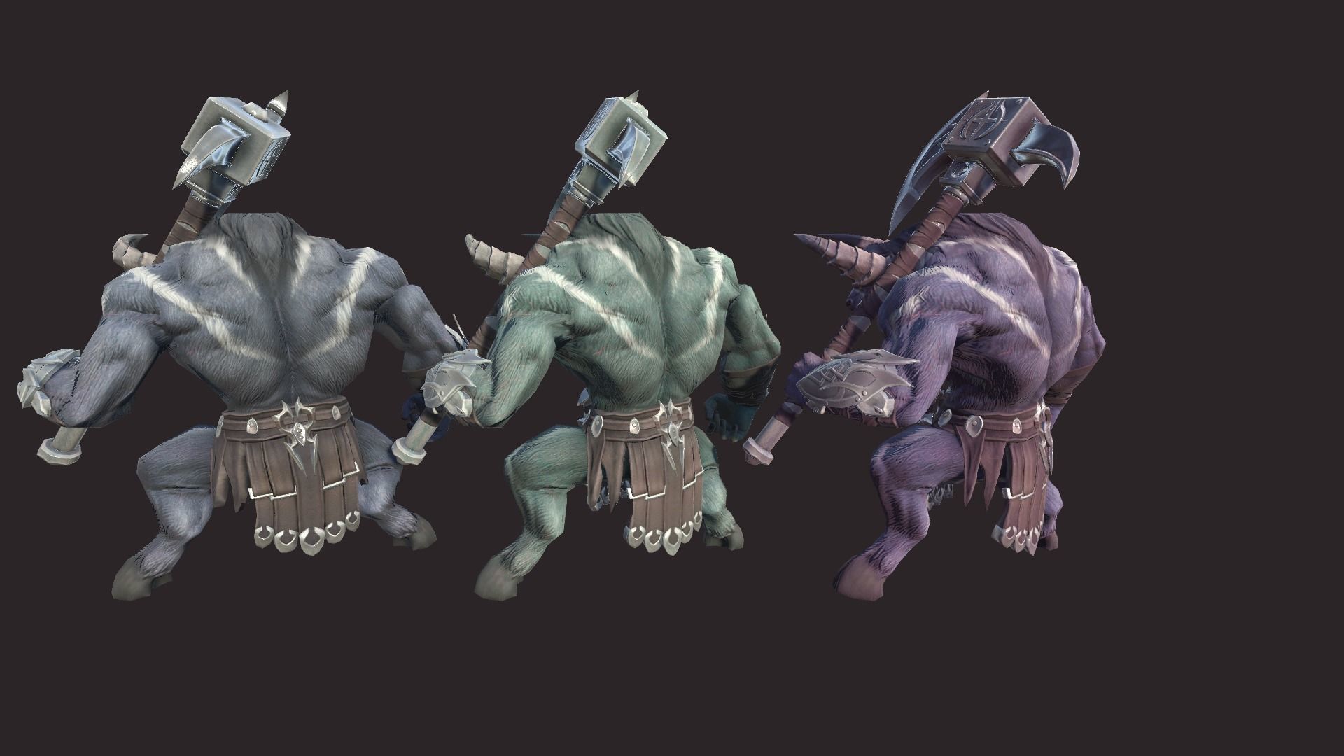 Minotaurs armored monster Low-poly 3D model_6