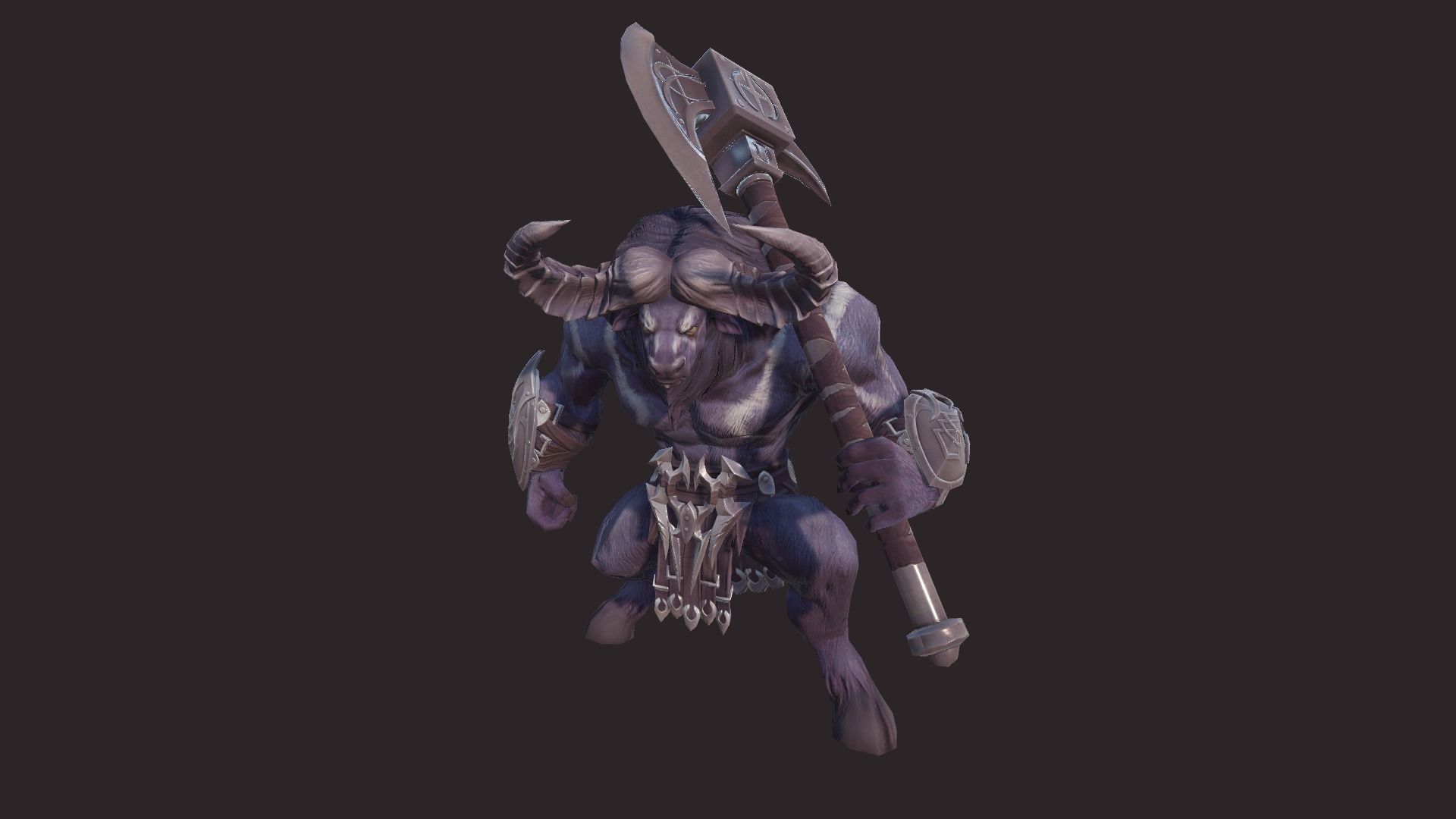 Minotaurs armored monster Low-poly 3D model_2