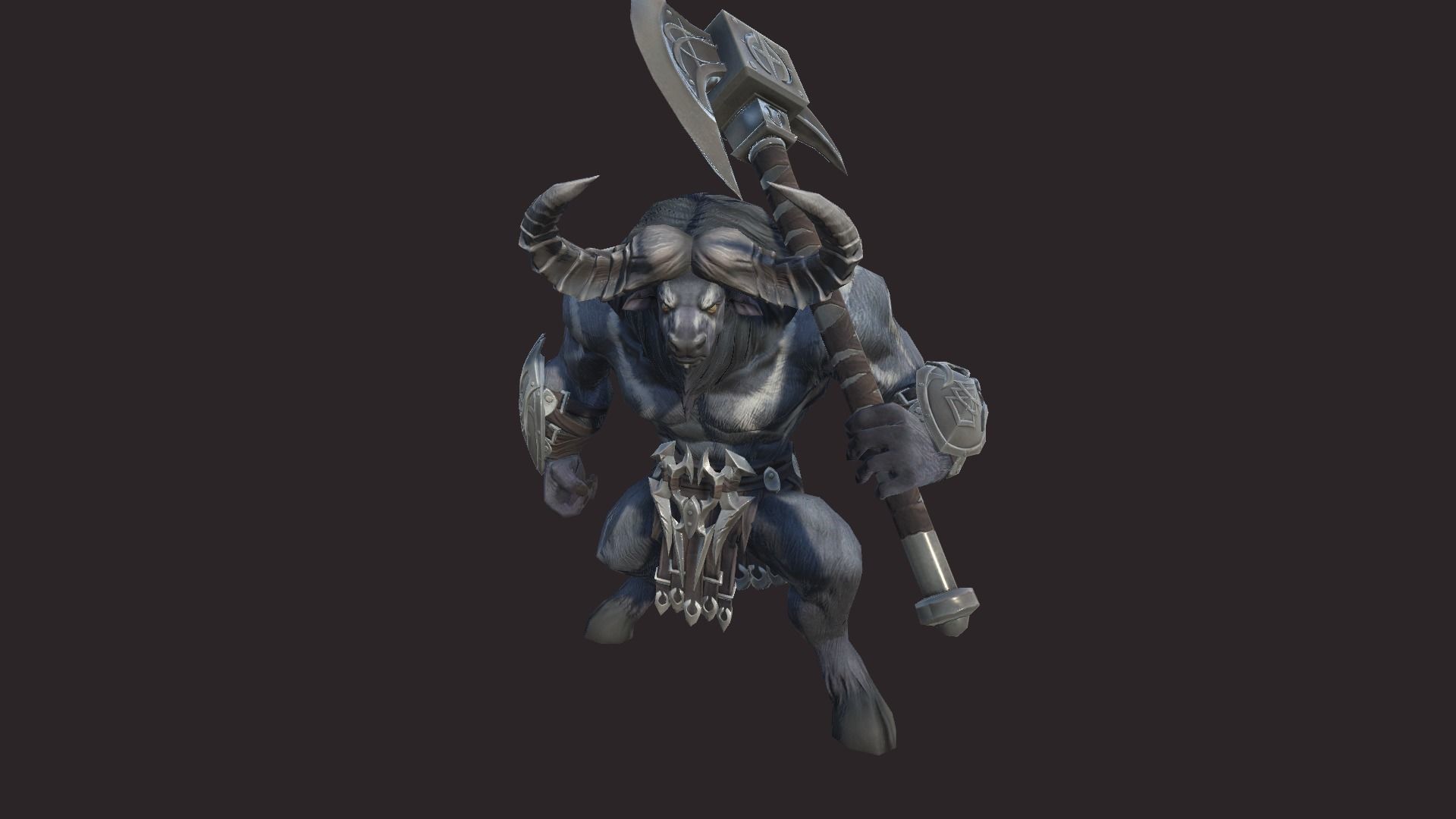 Minotaurs armored monster Low-poly 3D model_1