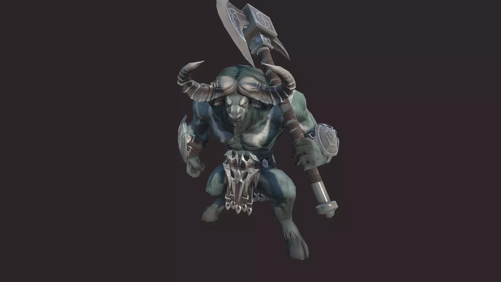 Minotaurs armored monster Low-poly 3D model_0