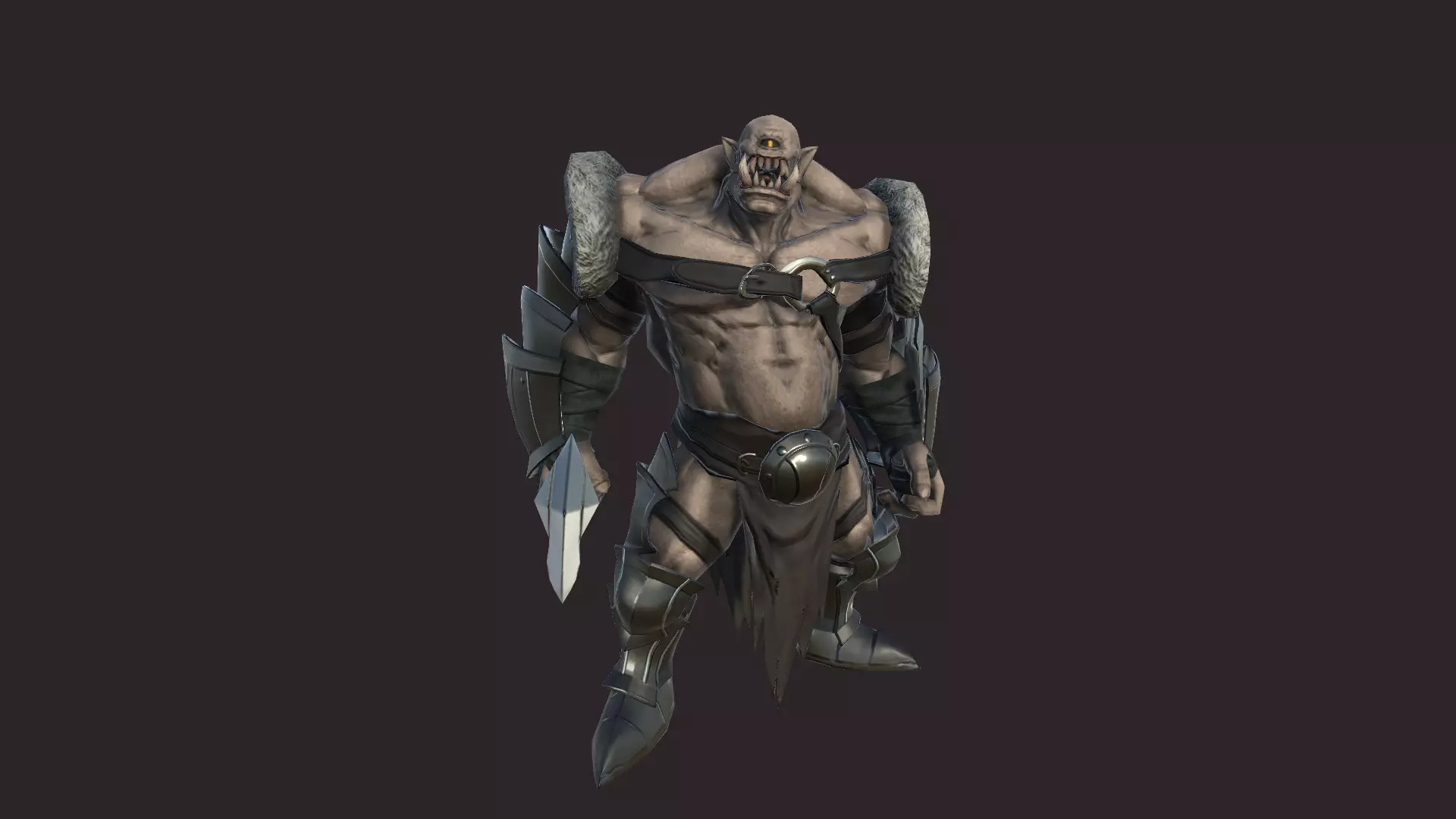 Ogres man in armor Low-poly 3D model