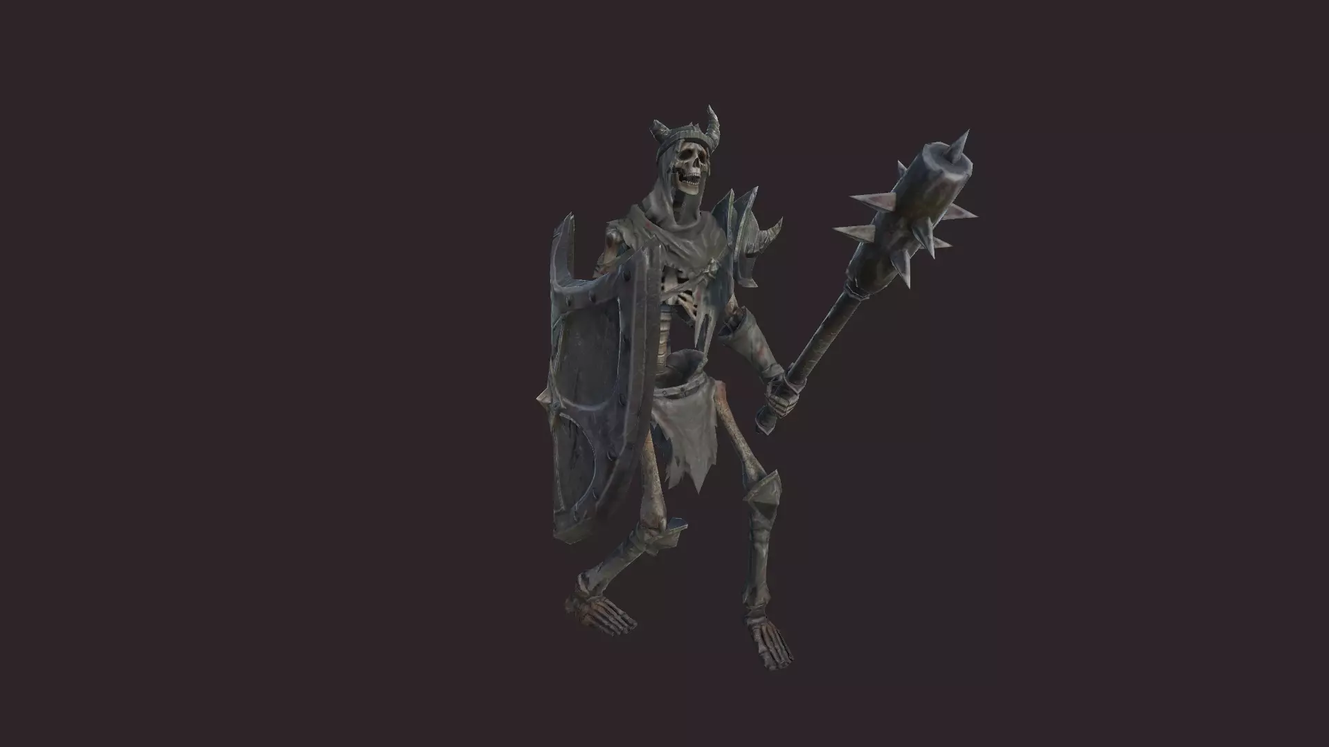 Skeleton Soldier 2 Low-poly 3D model_0