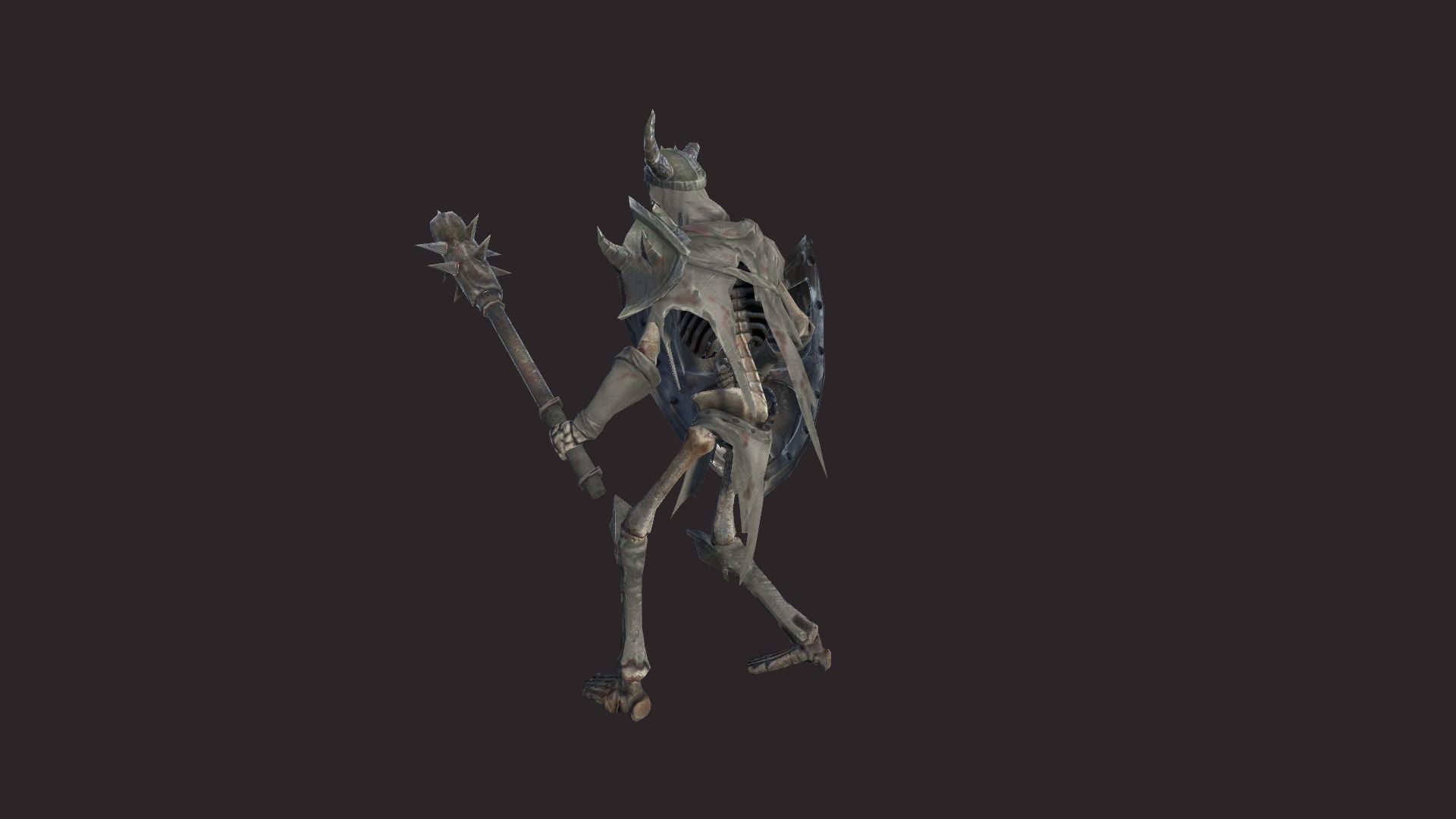 Skeleton Soldier 2 Low-poly 3D model_4