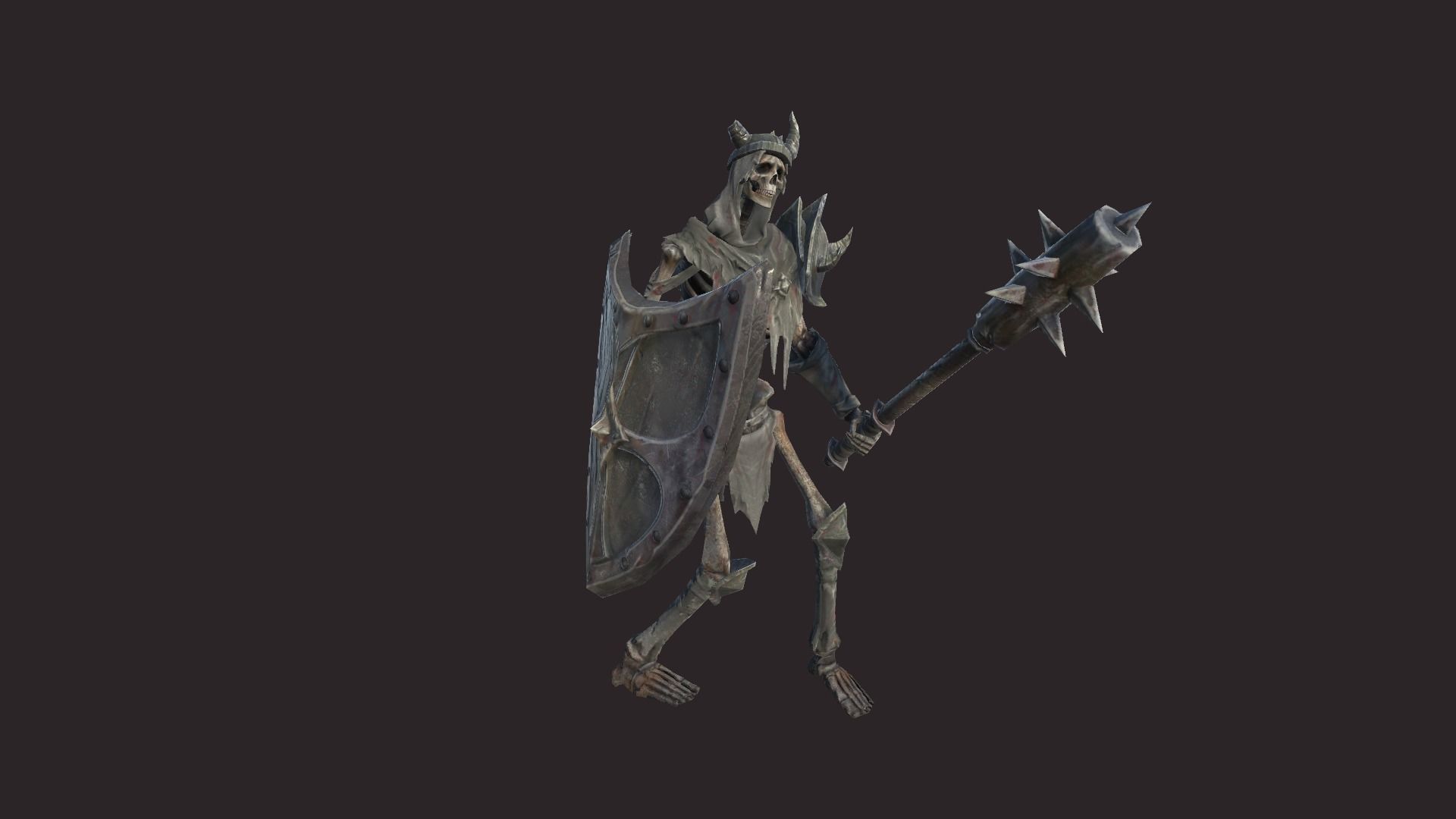 Skeleton Soldier 2 Low-poly 3D model_9