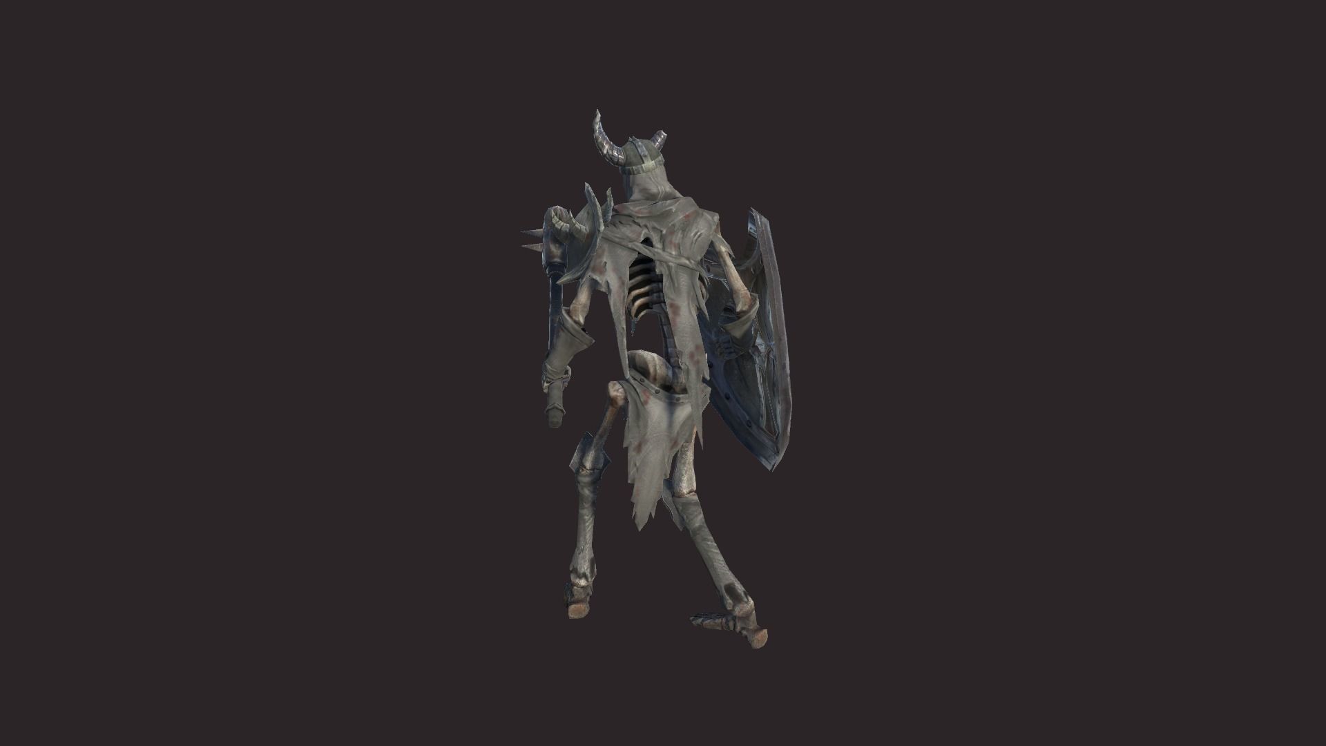 Skeleton Soldier 2 Low-poly 3D model_5