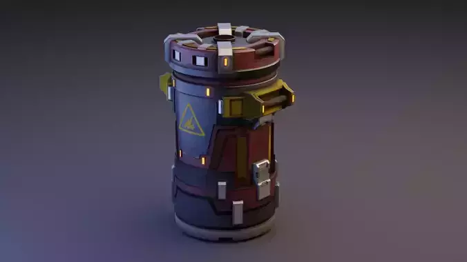 Scifi Fuel Canister Low-poly 3D model
