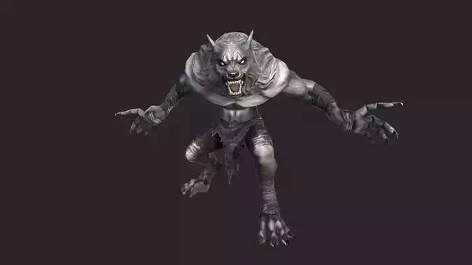 Werewolfs creature with claws and teeth