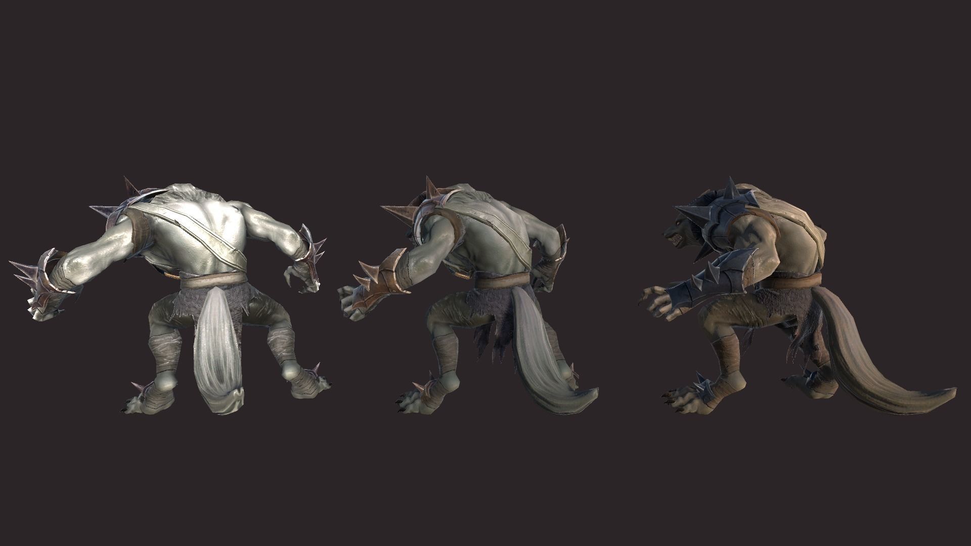 Werewolfs Battle Low-poly 3D model_6