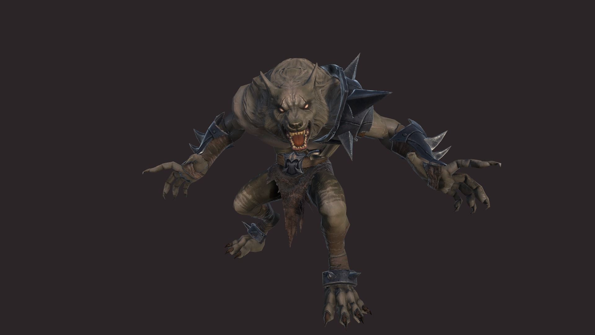 Werewolfs Battle Low-poly 3D model_2