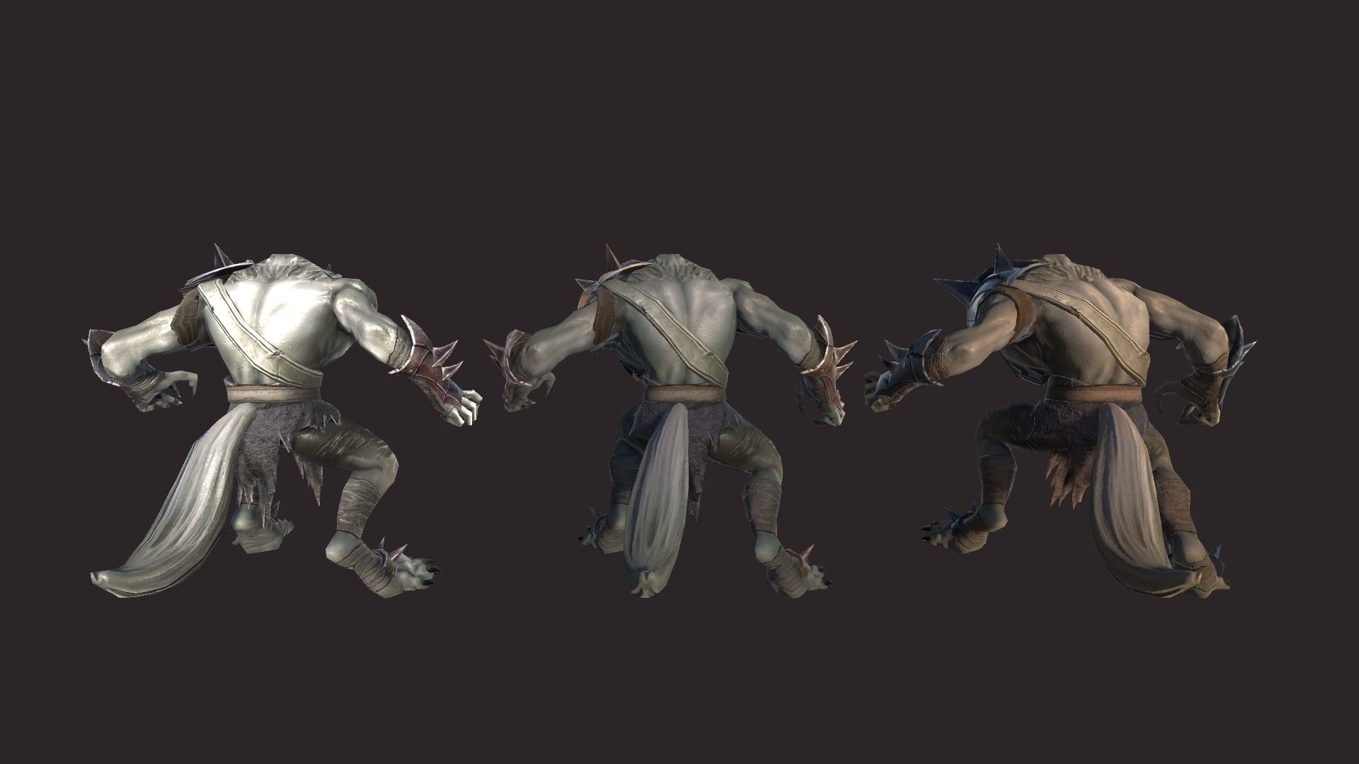 Werewolfs Battle Low-poly 3D model_7