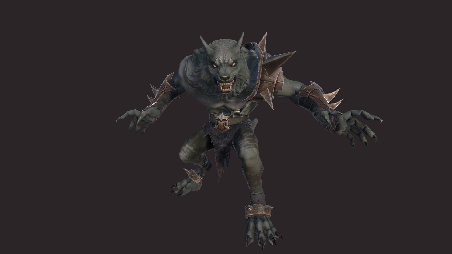 Werewolfs Battle Low-poly 3D model_1