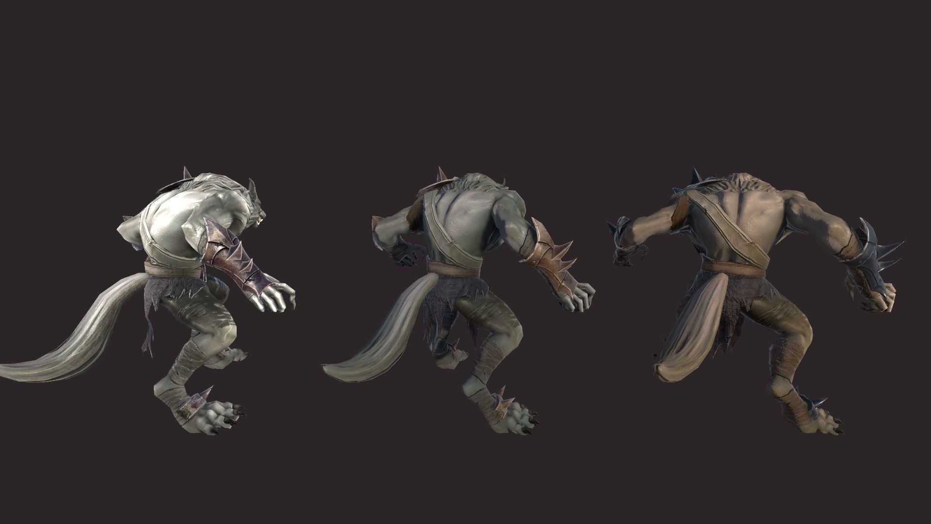 Werewolfs Battle Low-poly 3D model_8