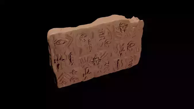 Ancient Clay Tablet Low-poly 3D model