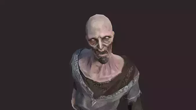 Zombie 1 man in armor Low-poly 3D model