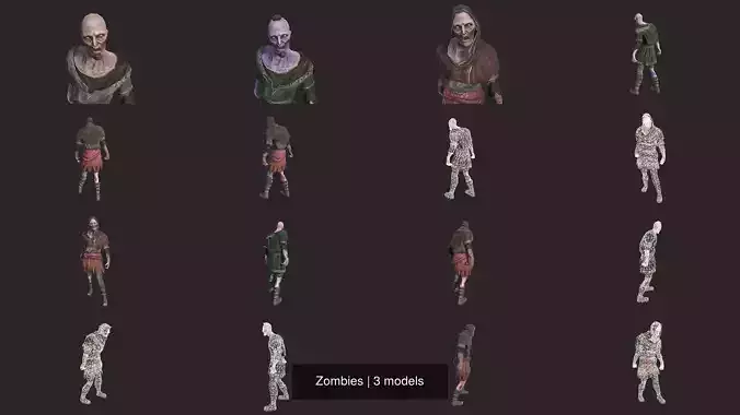 Zombies 3D Model Collection