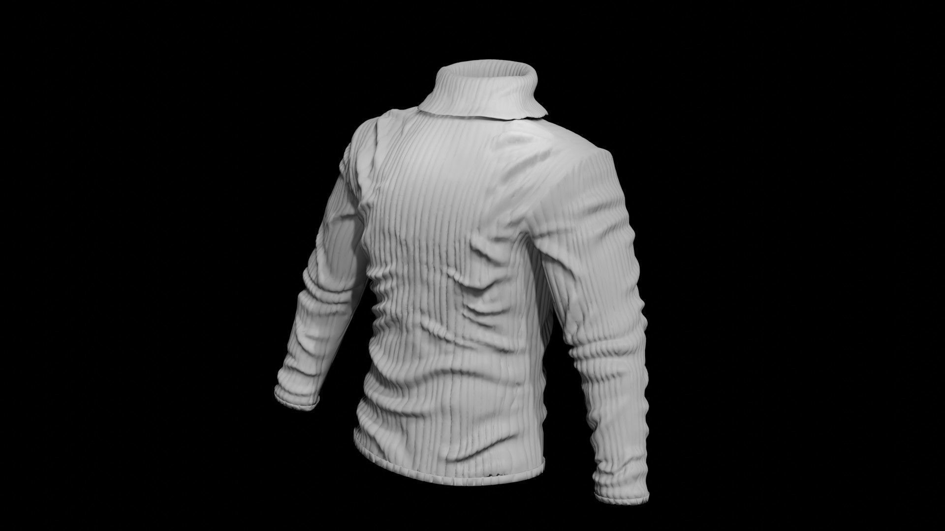 Turtleneck Sweater Low-poly 3D model_3