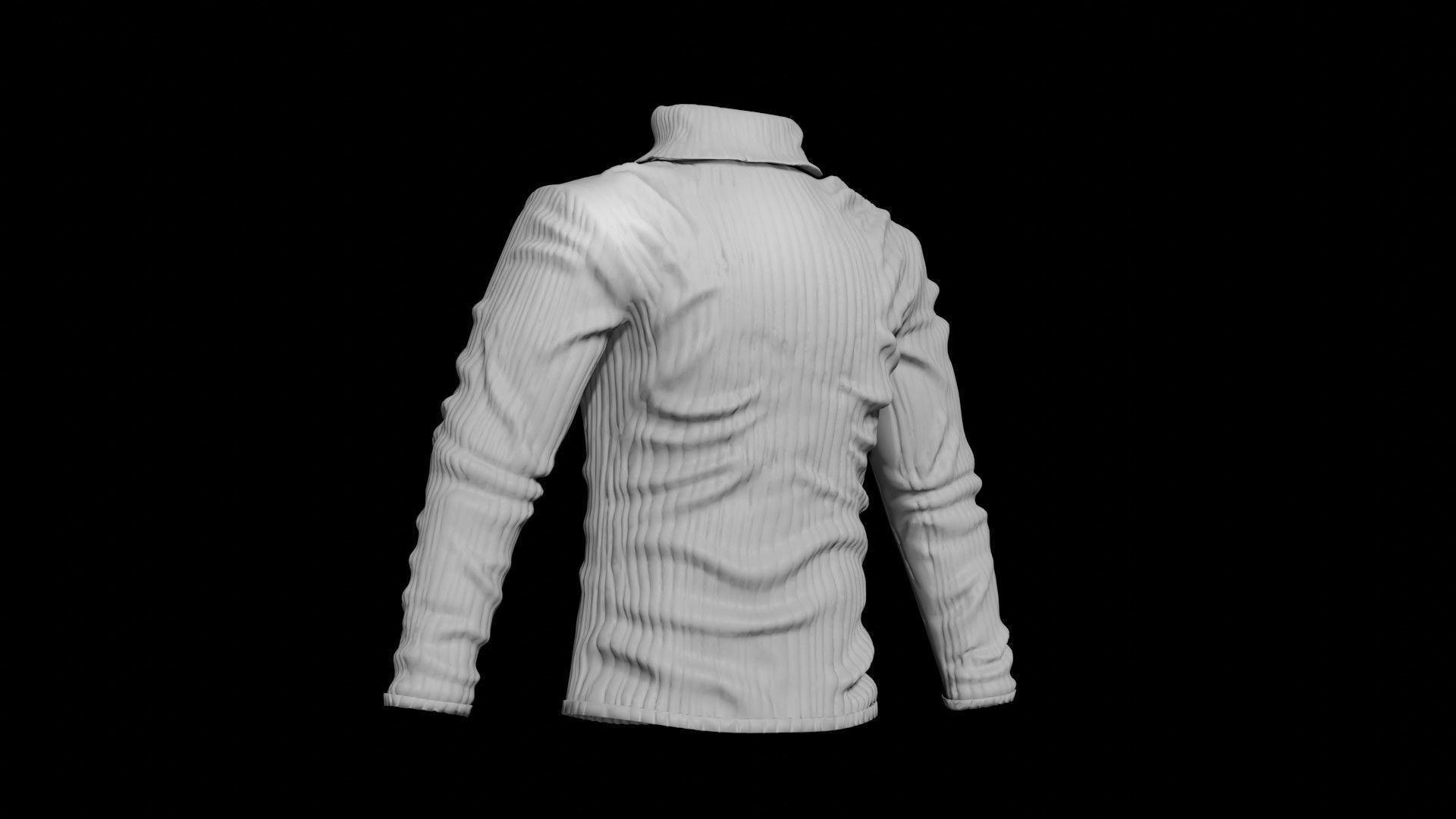 Turtleneck Sweater Low-poly 3D model_5
