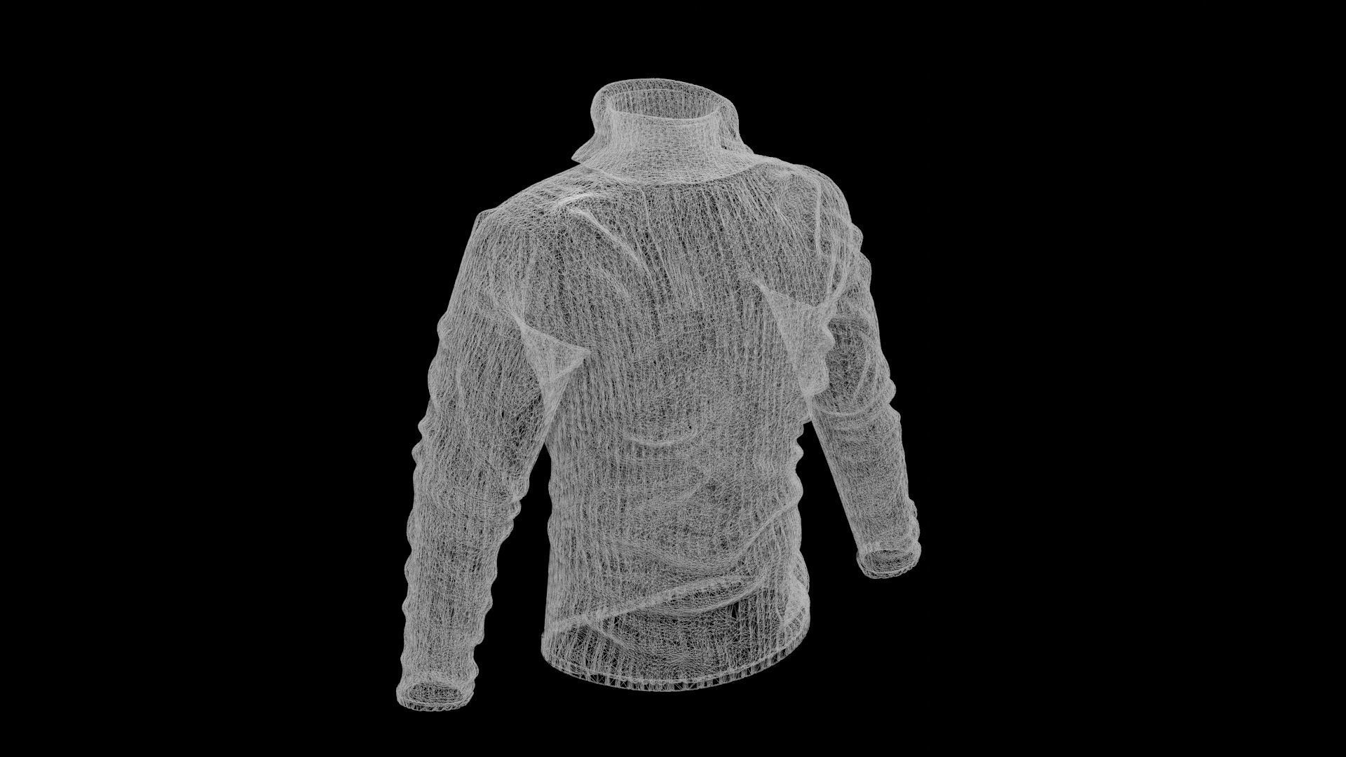 Turtleneck Sweater Low-poly 3D model_6