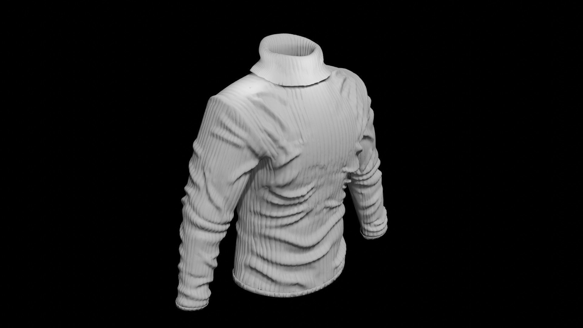Turtleneck Sweater Low-poly 3D model_1