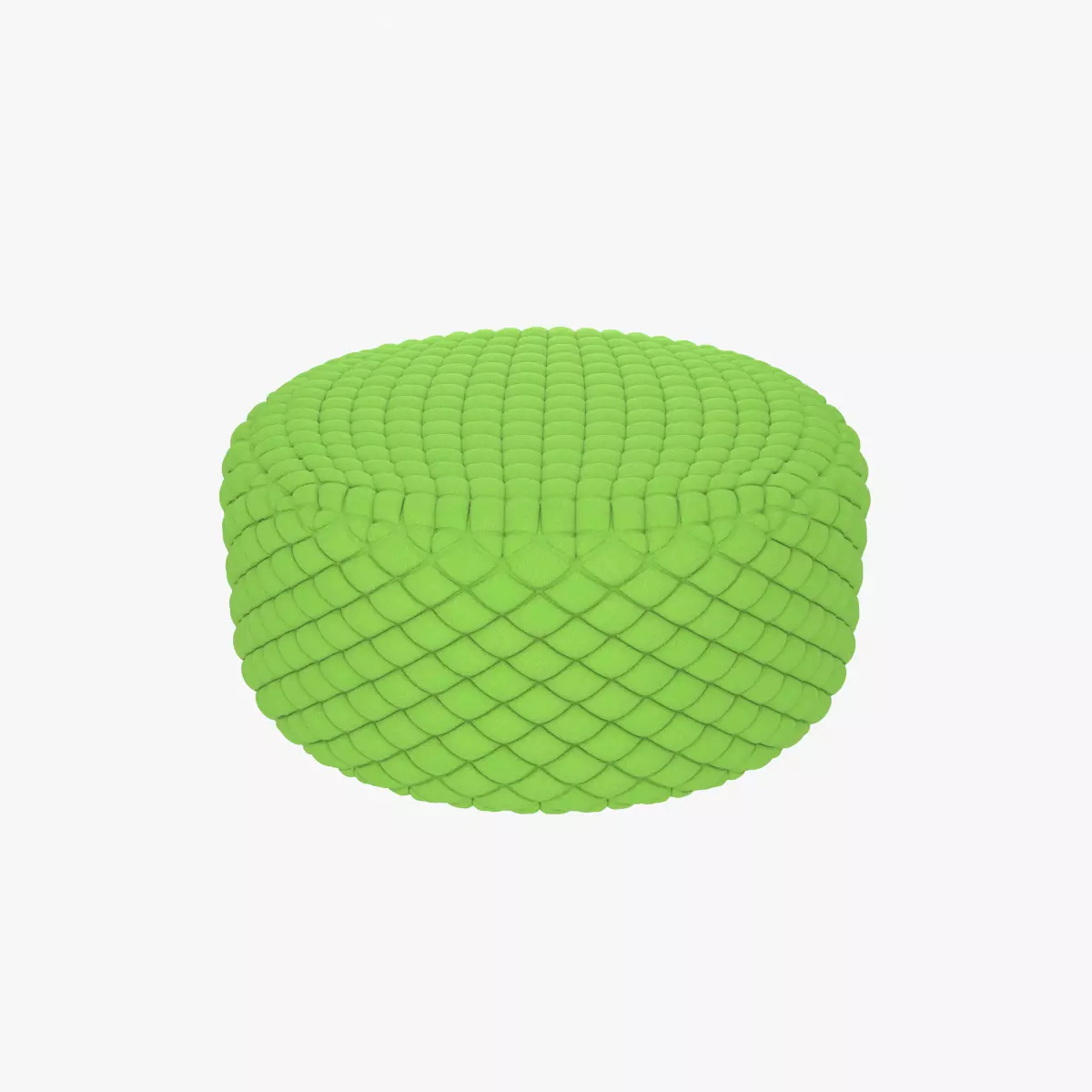 Round tufted ottoman green fabric 3D model
