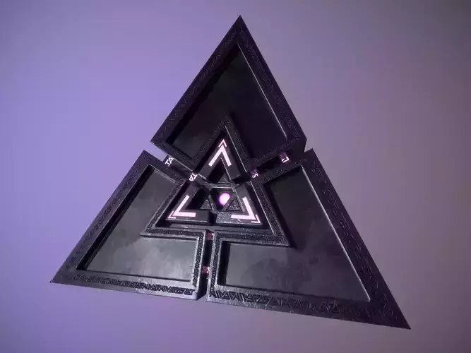 Alien artifact animated camera drone  Low-poly 3D model