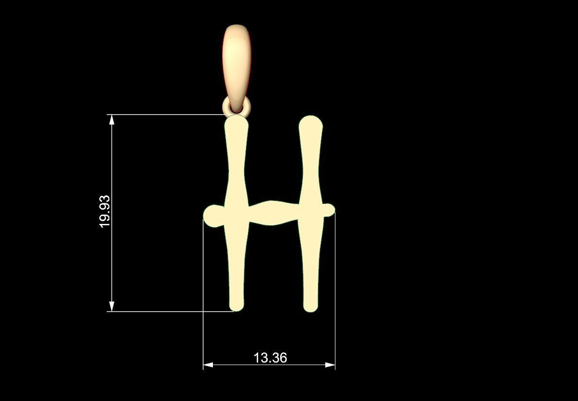 Initial Letters Pendant KanaKaiana H 3D print model_5