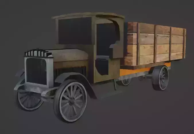 Brockway K-2 Open Box Low-poly 3D model