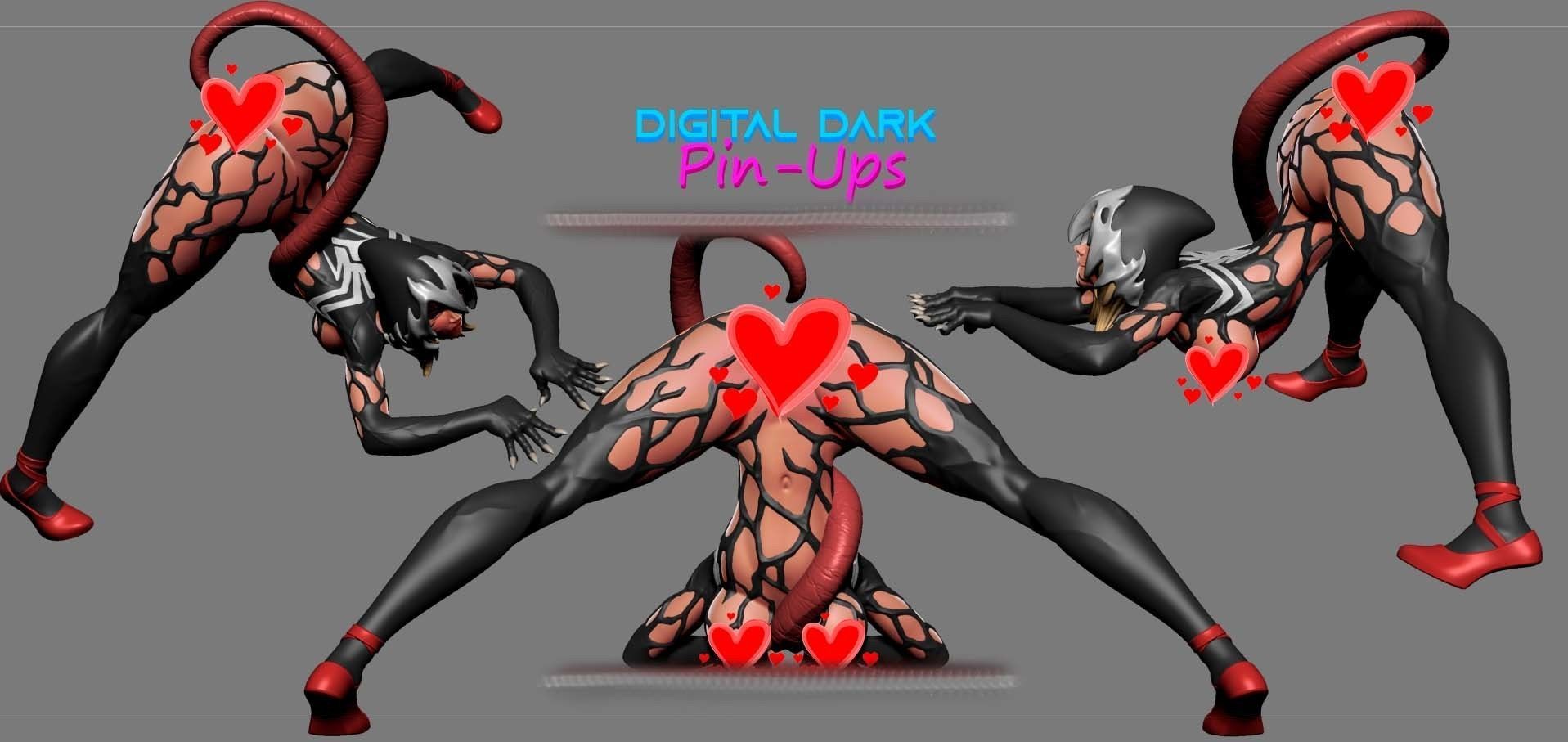 Gwenom NSFW version and Miniatures 88mm NSFW version 3D print model_1