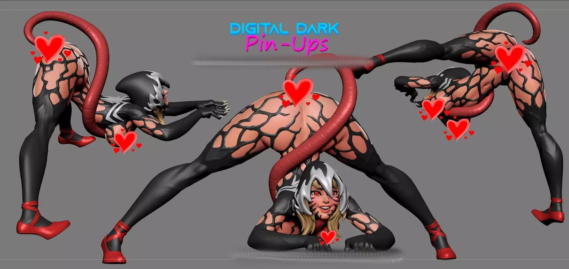 Gwenom NSFW version and Miniatures 88mm NSFW version 3D print model_0