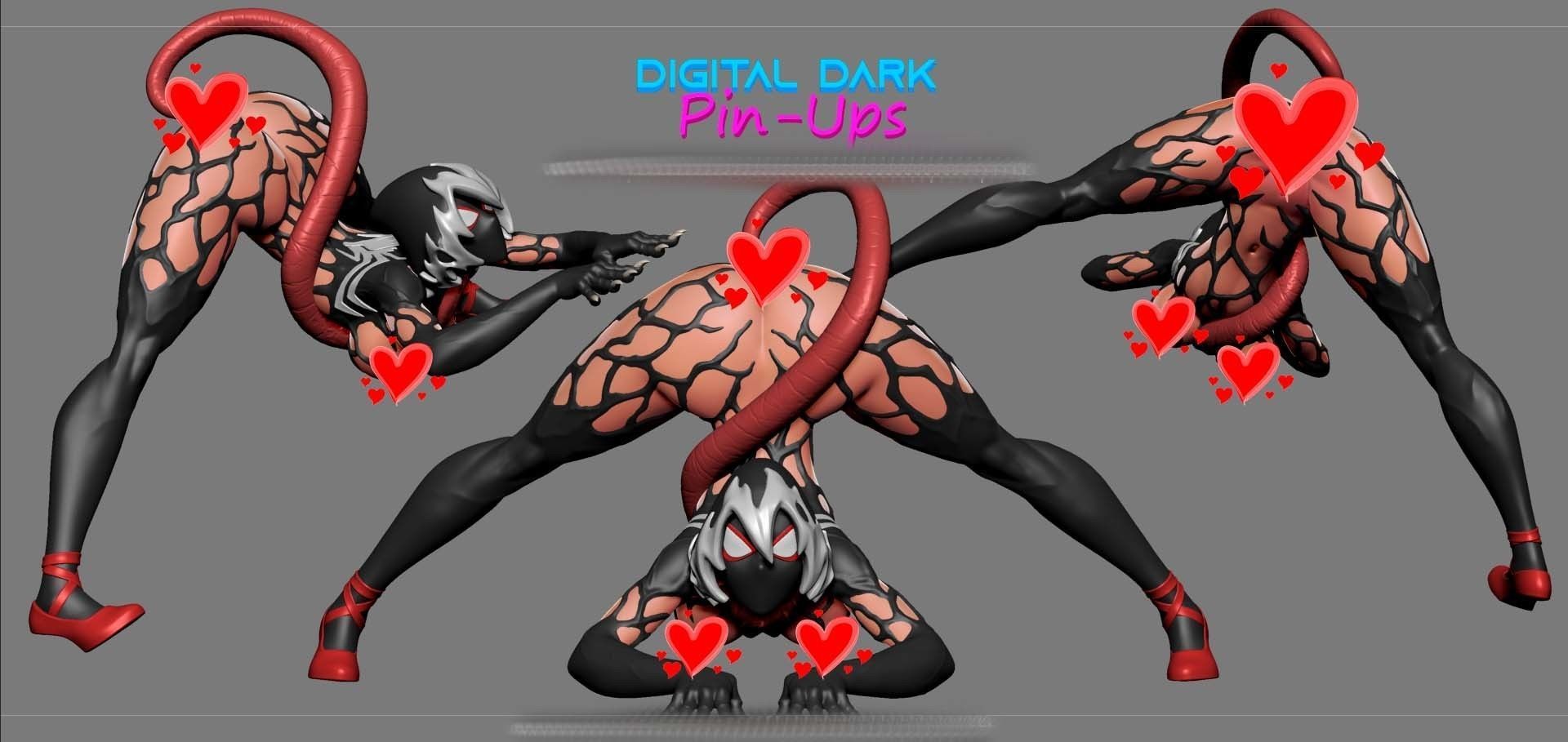 Gwenom NSFW version and Miniatures 88mm NSFW version 3D print model_2