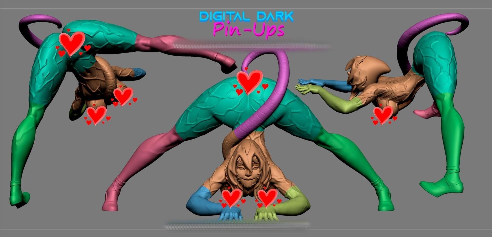 Gwenom NSFW version and Miniatures 88mm NSFW version 3D print model_5