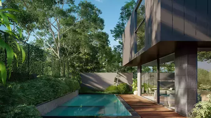 3D Modelling and Lumion 10 Scene Black House 3D Package