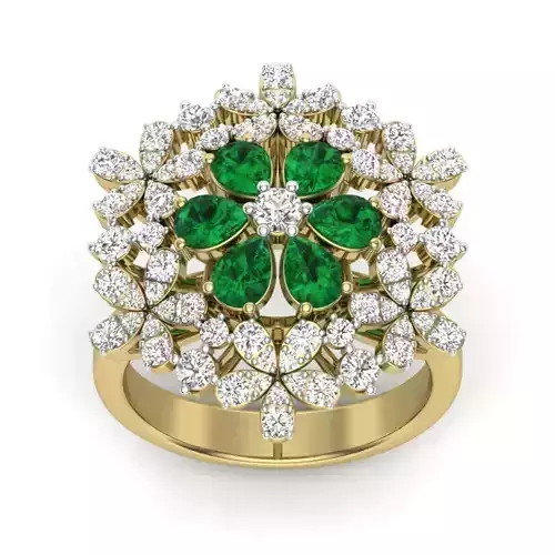 Solitaire Engagement Pear Stone Ring 3dmodel