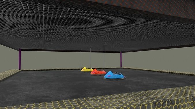 bumper cars Low-poly 3D model 7