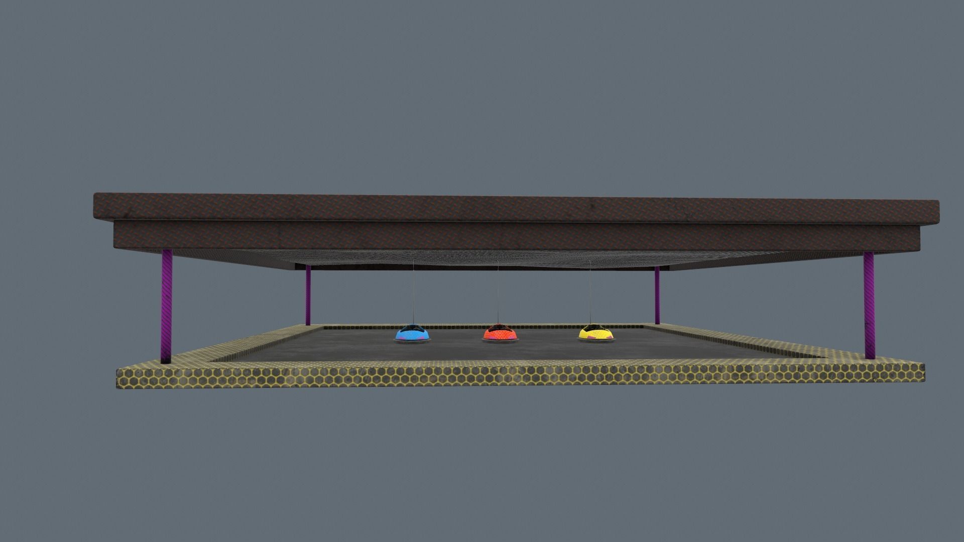 bumper cars Low-poly 3D model_23