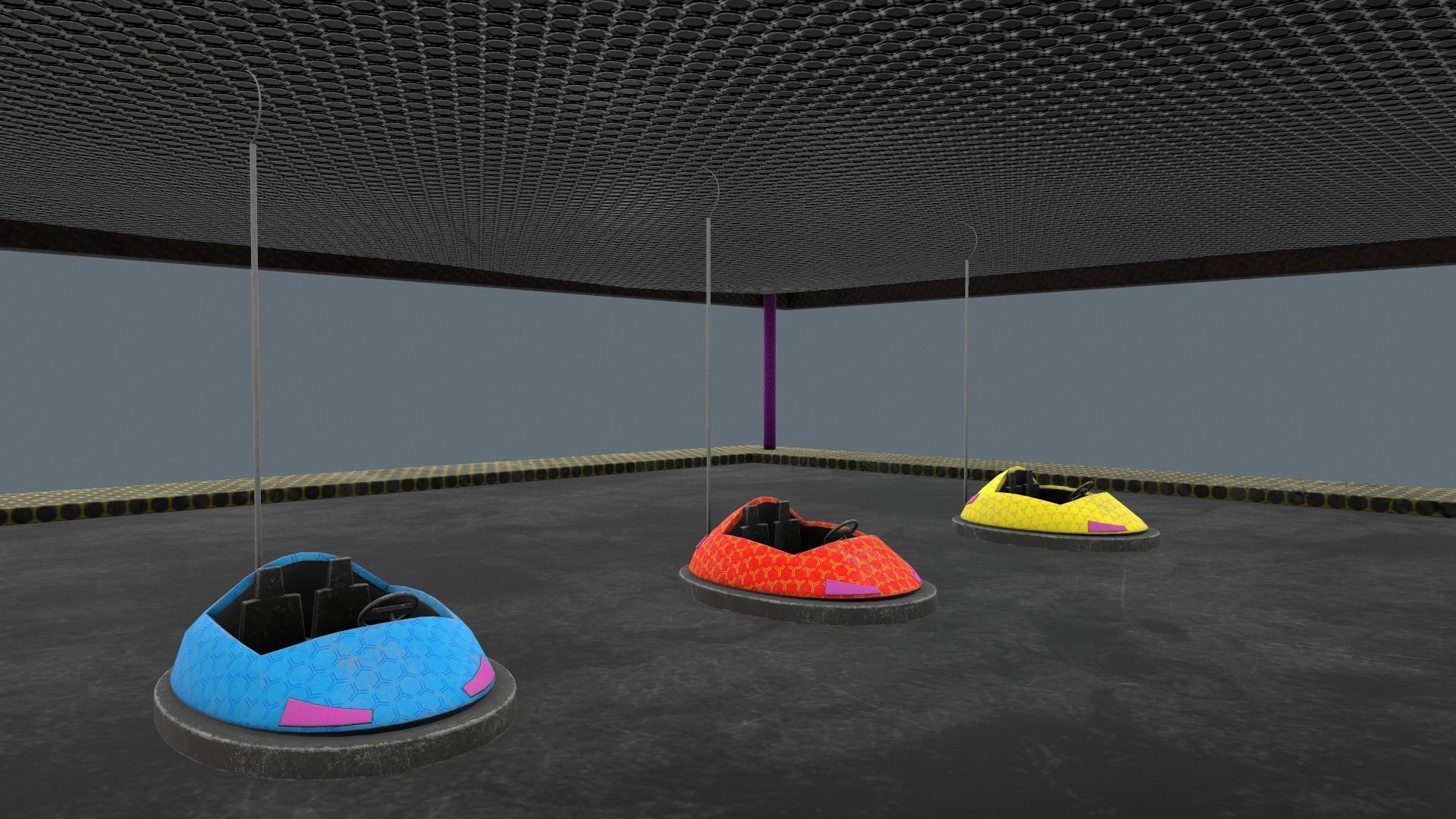 bumper cars Low-poly 3D model_10
