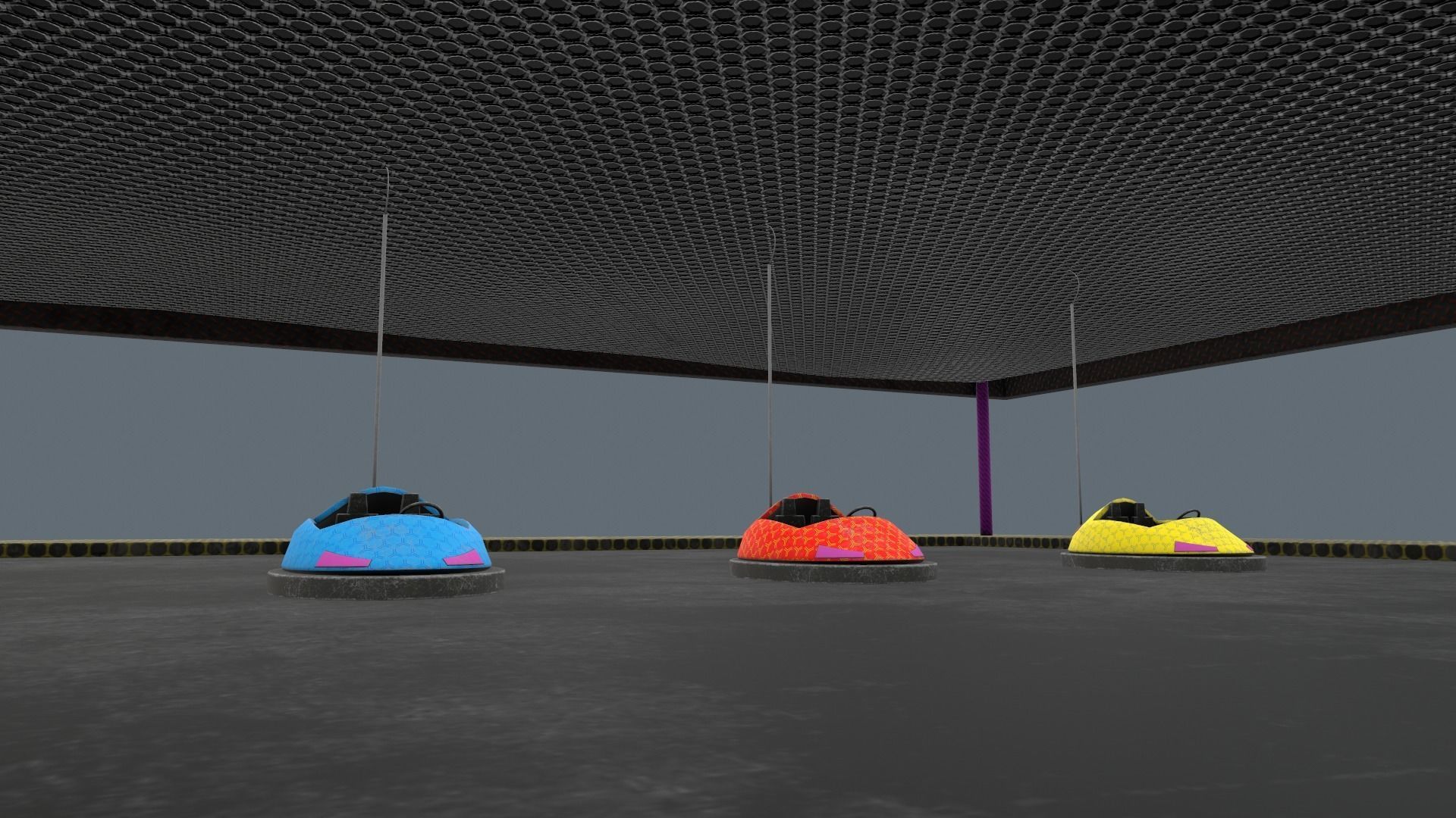 bumper cars Low-poly 3D model_12