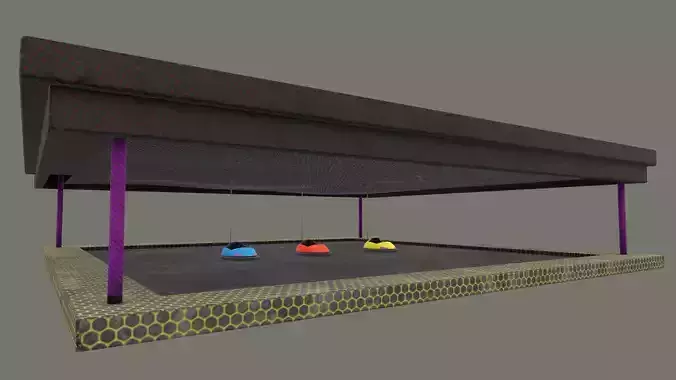 bumper cars Low-poly 3D model